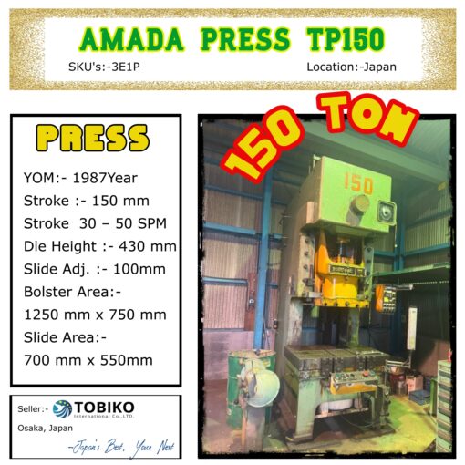 150ton used press available for SALE | Tobiko, Japan