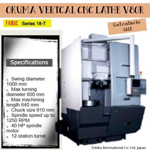 Tobiko Offers Used OKUMA V80R CNC Lathe - Japan Export