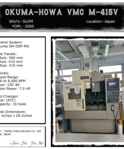 Used Okuma Howa M-415V 2000Y Machining Center | Tobiko